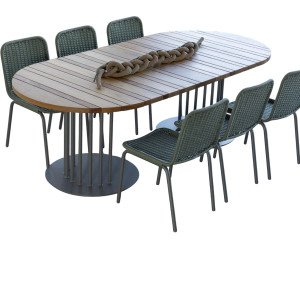 MESA DE JANTAR OVAL LOS ANGELES