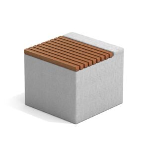 Banco Cubo - Assento Em Madeira